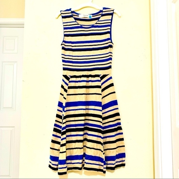 ANTHROPOLOGIE SPARROW wool blend knit striped skater dress women’s size XSP - Picture 1 of 9